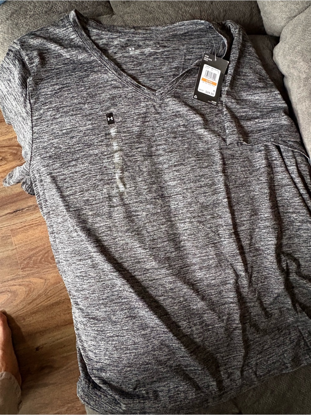 Under Armour Women’s Heather Gray V-Neck Athletic Tee